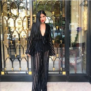 Black velvet jumpsuit